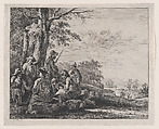 Peasants Resting, Jean Jacques de Boissieu French, Etching with drypoint and roulette; fourth state of four