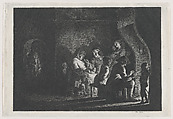 Evening in the Village, Jean Jacques de Boissieu  French, Etching with drypoint, burin and roulette; third state of three