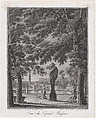 View of the Grand Basin of the Tuileries (behind the statue of Autumn), Johann Heinrich Troll  Swiss, Etching and aquatint