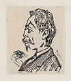 Profile of a man with a beard, José Guadalupe Posada Mexican, Woodcut