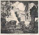 Grand Stairway – Angkor Wat, Lucille Sinclair Douglass  American, Etching