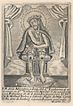 'Ecce Homo' Christ seated, crowned, his wounds showing, Anonymous, Mexican, Engraving