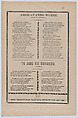 Broadsheet with songs relating to the earthquake that occurred on March 26, 1908, José Guadalupe Posada (Mexican, Aguascalientes 1852–1913 Mexico City), Type-metal engraving and letterpress on tan paper