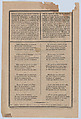 Broadsheet relating to a young girl who was beheaded while her father Tomás Sánchez left her at home alone, José Guadalupe Posada (Mexican, Aguascalientes 1852–1913 Mexico City), Zincograph and letterpress on tan paper
