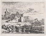 Small Bridge on Three Piers, Jean Jacques de Boissieu  French, Etching; second state of two