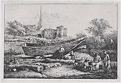 The Construction Site, in Savigny, Jean Jacques de Boissieu  French, Etching and engraving with drypoint; third state of three