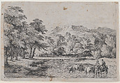 Landscape after Fouquières, Jean Jacques de Boissieu  French, Etching; first state of two