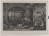 Interior of a Farm at Saint-Jean-de-Touslas, Jean Jacques de Boissieu  French, Etching with drypoint; fourth state of four
