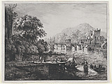 View of the Château de Sainte-Colombe in Dauphiné, Jean Jacques de Boissieu  French, Etching with drypoint, burin and roulette; third state of three