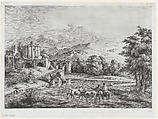 View of the Temple of Vesta, Jean Jacques de Boissieu  French, Etching; third state of three