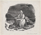 I Dream of Her in the Crashing Waves, Théodore Géricault  French, Lithograph; first state of two