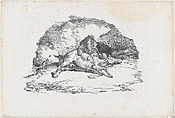 Lion Devouring a Horse, Théodore Géricault French, Lithograph