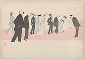 Hotel de Paris (with Grand Duke Nicholas, Duchess of Marlborough, Princess Hohelohe, Baron and Barone Alphonse de Rothschild and Lord Saville), from Monte Carlo, 2nd Serie, Georges Goursat [Sem]  French, Color lithograph