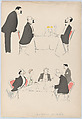 A L'Hotel de Paris (two tables, one with Grand Duke Nicholas, the other with Princess Hohelohe), from Monte Carlo, 2nd Serie, Georges Goursat [Sem]  French, Color lithograph
