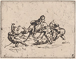 Bacchanale with Children and Donkey, Jean-Baptiste Carpeaux  French, Etching