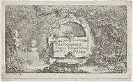 Title page for "Ten Landscapes", Pierre Nicholas Camus  French, Etching