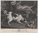Dogs and Still Life, Pierre Charles Canot  French, Etching and engraving