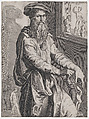 Portrait of Baccio Bandinelli, Niccolò della Casa  French, Engraving; second state of two
