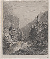 Landscape, Alexandre Calame Swiss, Etching