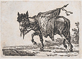Man playing drums on horseback, Francesco Casanova Italian, Engraving