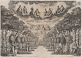 The Elysian Fields; set design from 'La Monarchia Latina Trionfante', Mathäus Küsel  German, Etching