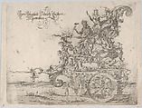 Procession, with a male and two female figures seated on a float, Anonymous, German, 16th century  German, Etching
