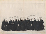 Plate 19: Aides marching in the funeral procession of Archduke Albert of Austria; from 'Pompa Funebris ... Alberti Pii', Cornelis Galle I  Netherlandish, Etching with hand coloring