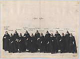 Plate 18: Aides marching in the funeral procession of Archduke Albert of Austria; from 'Pompa Funebris ... Alberti Pii', Cornelis Galle I  Netherlandish, Etching with hand coloring