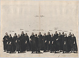 Plate 17: Aides marching in the funeral procession of Archduke Albert of Austria; from 'Pompa Funebris ... Alberti Pii', Cornelis Galle I  Netherlandish, Etching with hand coloring