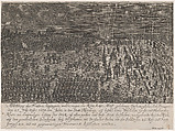 Fireworks display in Nuremburg celebrating the birth of the Archduke, heir to the Roman Empire, July 25, 1678, Anonymous, German  German, Etching