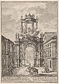 Triumphal arch erected by the foreign merchants of Vienna for the marriage of Joseph I in 1699; from 'Entwurff einer historischen Architectur ...', Johann Adam Delsenbach German, Engraving