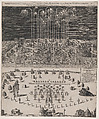 Fireworks on the Schiessplatz, Nuremberg, June 22, 1665, Georg Carl Hornung, Etching