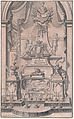 Design for a Funeral Monument (Preparatory Drawing for a Print), Johann Jakob Schübler German, Pink wash, pen and black ink with gray washes
