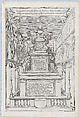 Catafalque for Duchess Maria Cesi of Altemps (Hohenems); from 'Libro De Catafalchi, Tabernacoli, con varij designi di Porte fenestre et altri ornamenti di Architettura', Marcus Antonius Magnus  Italian, Engraving