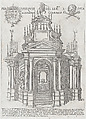 Catafalque for Duke Alessandro Farnese; from 'Libro De Catafalchi, Tabernacoli, con varij designi di Porte fenestre et altri ornamenti di Architettura', Giovanni Maggi  Italian, Etching