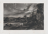 Summer Evening, David Lucas  British, Mezzotint; proof before published state