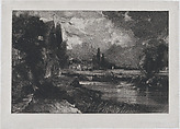 A Mill, David Lucas British, Mezzotint on chine collé; proof before published state