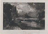 A Mill, David Lucas British, Mezzotint on chine collé; first state of five