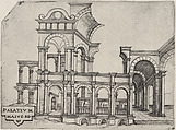 Palatium Maius Ro, from a series depicting (reconstructed) buildings from Roman antiquity, Anonymous, Italian, 16th century  Italian, Engraving