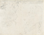 Studies of Figures and Horses (recto); Figure Studies (verso), Eugène Delacroix (French, Charenton-Saint-Maurice 1798–1863 Paris), Graphite