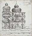 Palatium Valerianu[m], from a series of prints depicting (reconstructed) Buildings from Roman Antiquity, Monogrammist G.A. with the Caltrop  Italian, Engraving