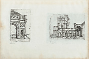 Porta Antonae, from a series of prints depicting (reconstructed) buildings from Roman Antiquity, Formerly attributed to Monogrammist G.A. with the Caltrop (Italian, 1530–1540), Engraving