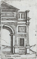 Palatium Maius Ro, from a Series of Prints depicting (reconstructed) Buildings from Roman Antiquity, Formerly attributed to Monogrammist G.A. & the Caltrop (Italian, 1530–1540), Engraving [slightly moved during printing]