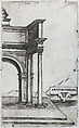 Pantheon Rome, from a Series of Prints depicting (reconstructed) Buildings from Roman Antiquity, Formerly attributed to Monogrammist G.A. & the Caltrop (Italian, 1530–1540), Engraving [moved slightly during printing]