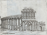 Tenplum Iovis Ultoris, from a Series of Prints depicting (reconstructed) Buildings from Roman Antiquity, Formerly attributed to Monogrammist G.A. & the Caltrop (Italian, 1530–1540), Engraving