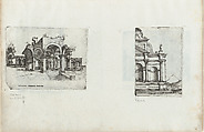 Palatium Caesaris Parisiis, from a Series of Prints depicting (reconstructed) Buildings from Roman Antiquity, Formerly attributed to Monogrammist G.A. with the Caltrop (Italian, 1530–1540), Engraving [plate slightly moved during printing]