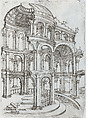 Templum Isaiae Prophetae, from a Series of Prints depicting (reconstructed) Buildings from Roman Antiquity, Formerly attributed to Monogrammist G.A. & the Caltrop (Italian, 1530–1540), Engraving