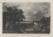 River Stour, David Lucas  British, Mezzotint; proof before published state