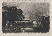 River Stour, David Lucas  British, Mezzotint on chine collé; proof before published state