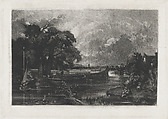 River Stour, David Lucas  British, Mezzotint; proof before published state